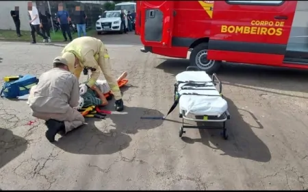 Condutor de moto sofre ferimentos na cabeça após colisão com caminhonete no bairro São Cristóvão em Francisco Beltrão
